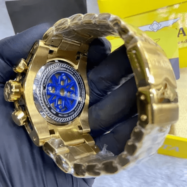 Relógio Bolt Zeus Skeleton dourado / azul - Image 5