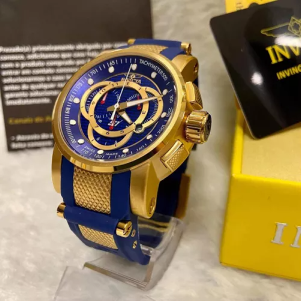 Invicta S1 Rally azul / dourado - Imagem 2