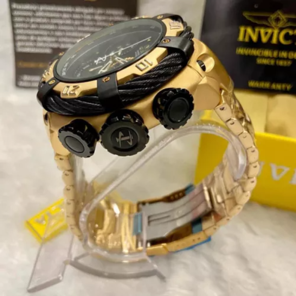 INVICTA THUNDERBOLT DOURADO COM FUNDO PRETO - Imagem 4