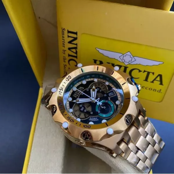 Relogio Invicta Venon dourado / verde - Imagem 3