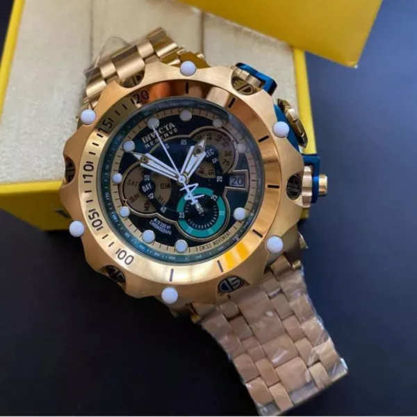 Relogio Invicta Venon dourado / verde - Imagem 2