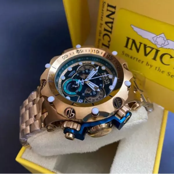 Relogio Invicta Venon dourado / verde - Imagem 4